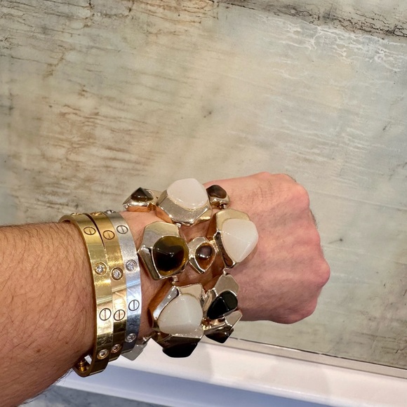 NWOT Banana Republic Rare Luxury Geo Rocks Line Statement Bracelet - Picture 14 of 17